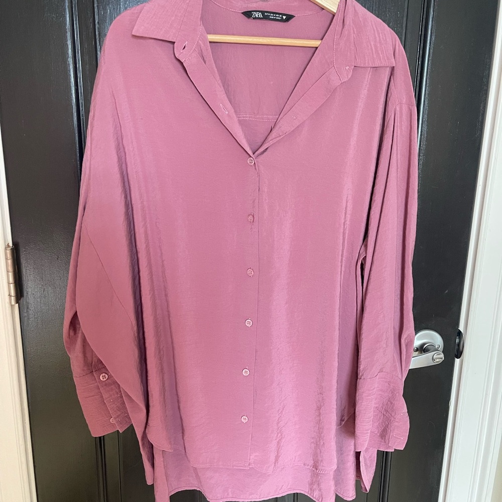 Zara Mauve Button-Up Shirt